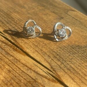 925 Silver Heart Stud Earrings